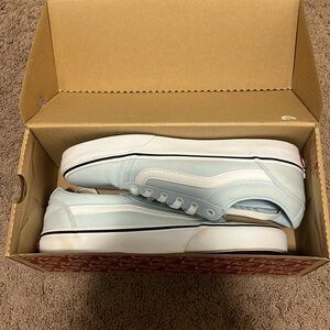 Brand new never worn light blue women’s vans